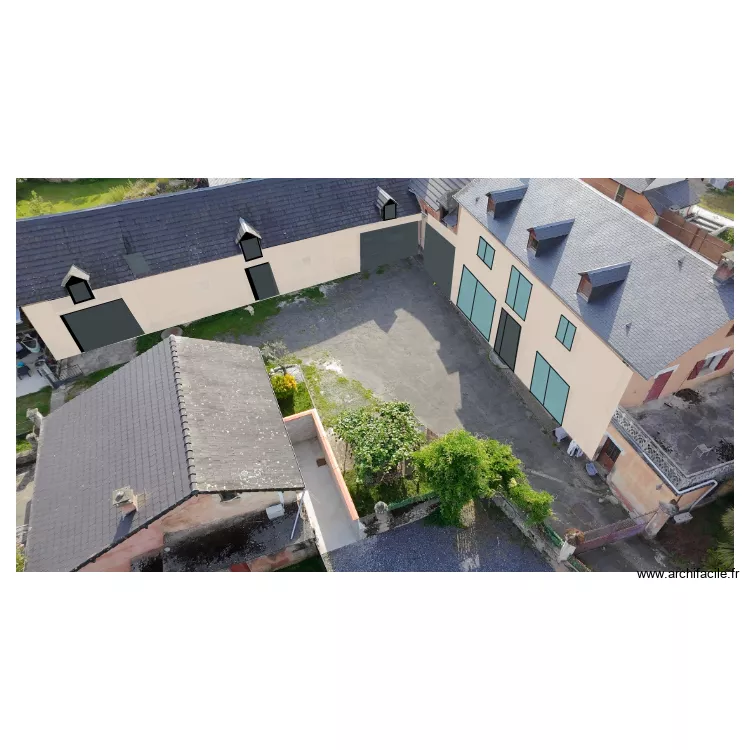 amenagement sur photo. Plan de 