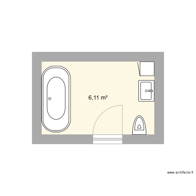 Salle de bain - ETAGE. Plan de 1 pièce et 6 m2
