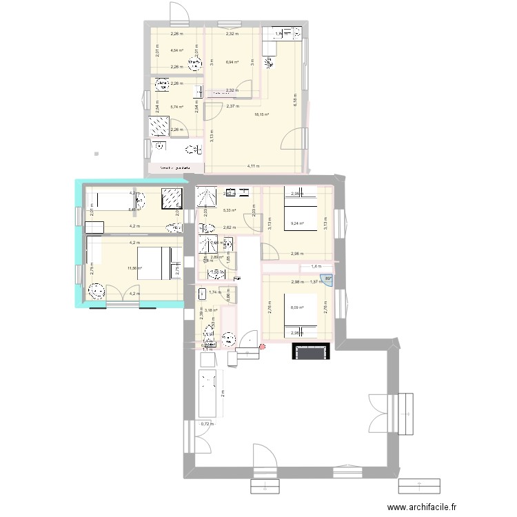 plan Mas  phase projet. Plan de 0 pièce et 0 m2