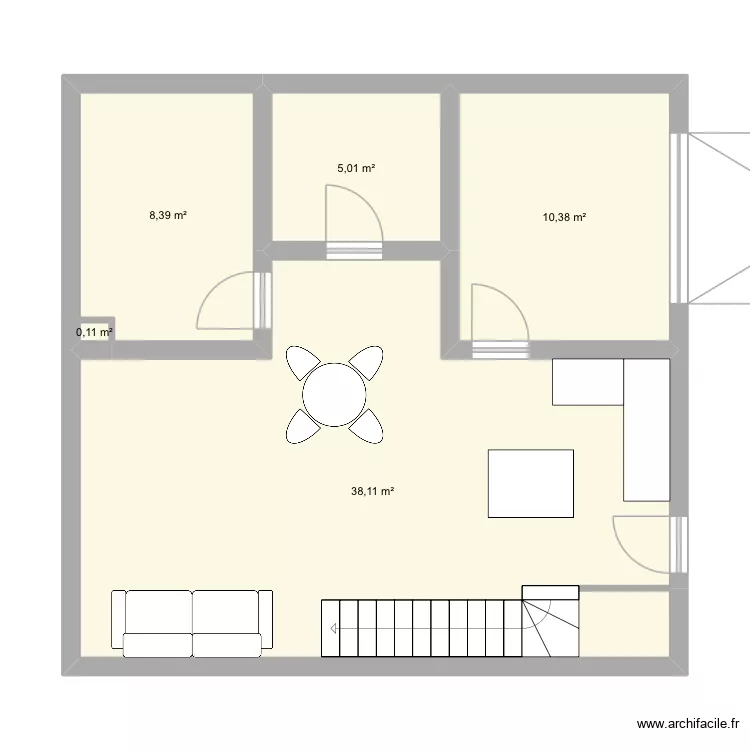 Maison Estelle. Plan de 5  et 62 m²