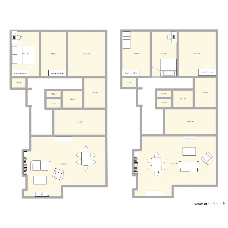 Les Invalides 2. Plan de 20 pièces et 187 m2