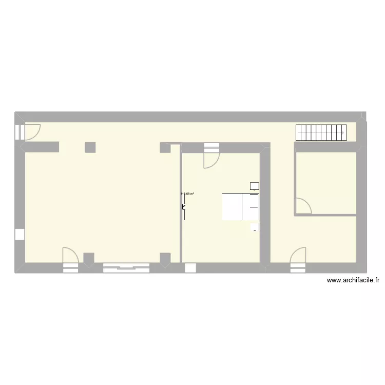 bggt. Plan de 1  et 114 m²