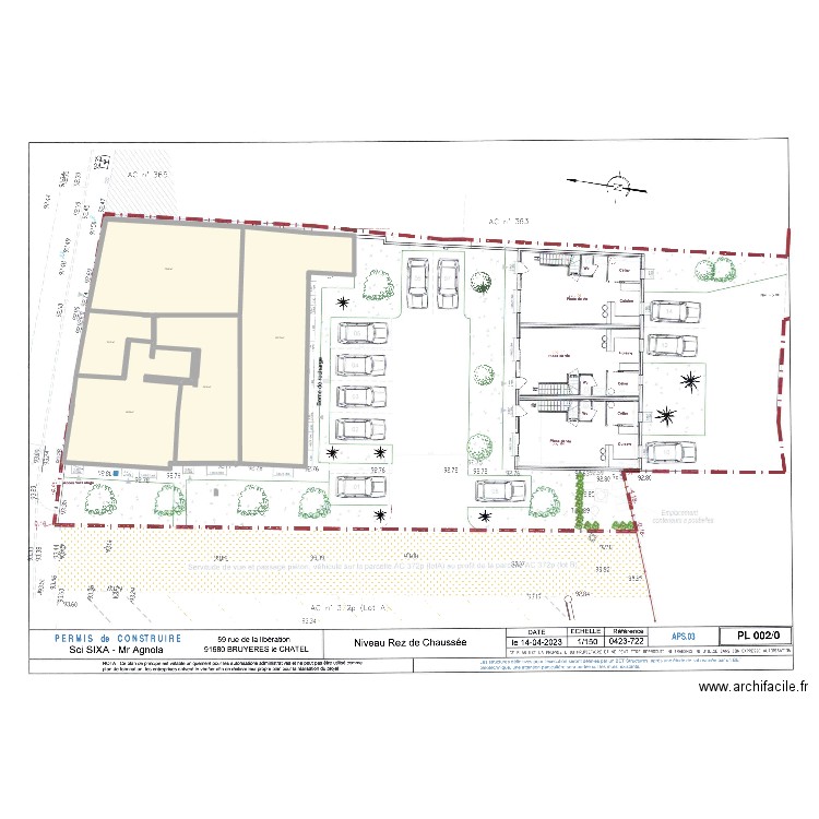 bruyeres 2b. Plan de 5 pièces et 324 m2