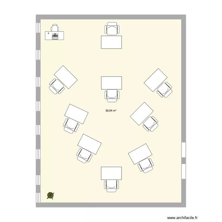 Classe flexible. Plan de 1 et 90 m² Classe flexible. Plan de 1 et 90 m²