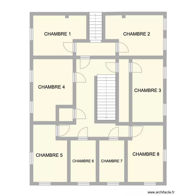 CHALET 1ER 2TAGE. Plan de 12 pièces et 125 m²