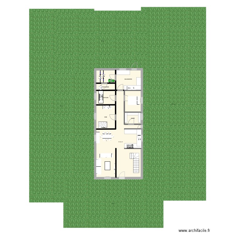 maison2. Plan de 6 pièces et 92 m2