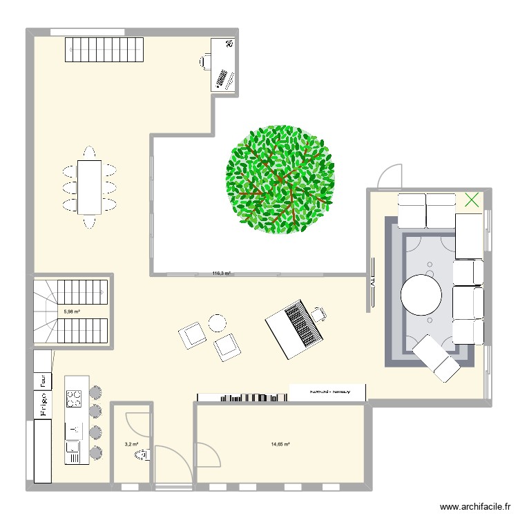 RDC - Villa C2. Plan de 0 pièce et 0 m2