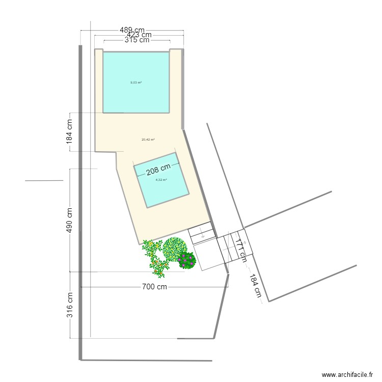 SPA 2 v1. Plan de 3 pièces et 47 m2