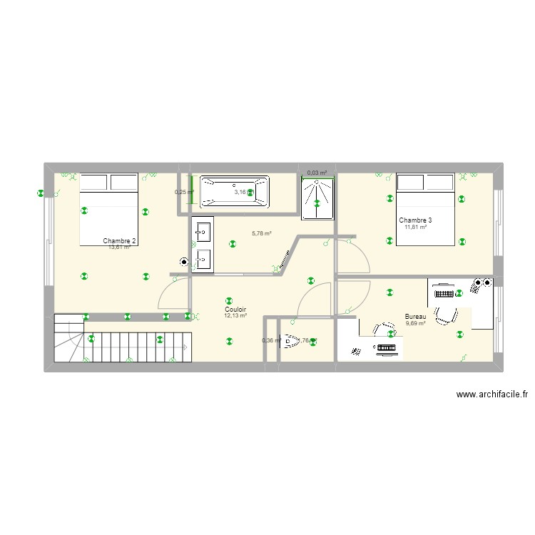 Plan R+1 ECL. Plan de 0 pièce et 0 m2