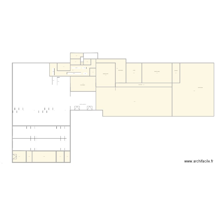 PROJET LIGNE PLATS CUISINES LTG v6. Plan de 21 pièces et 2018 m2