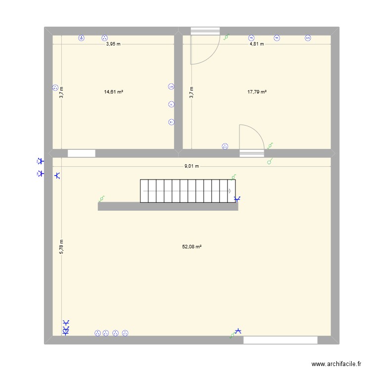 garage Laborde. Plan de 3 pièces et 84 m2
