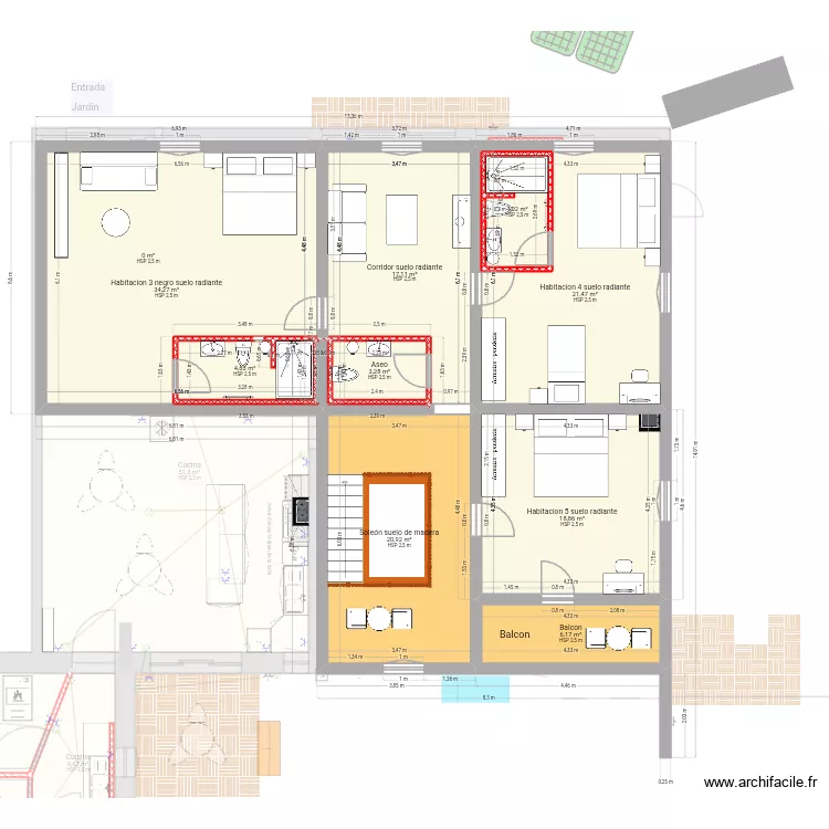 Casa Lousadela electricidad. Plan de 33  et 568 m²