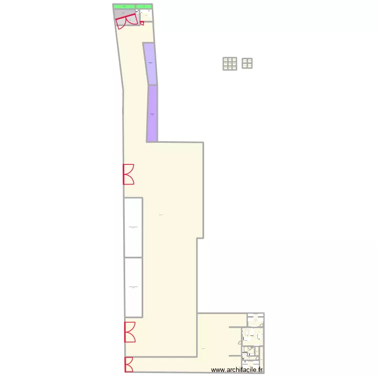 T43. Plan de 31 pièces et 1640 m²