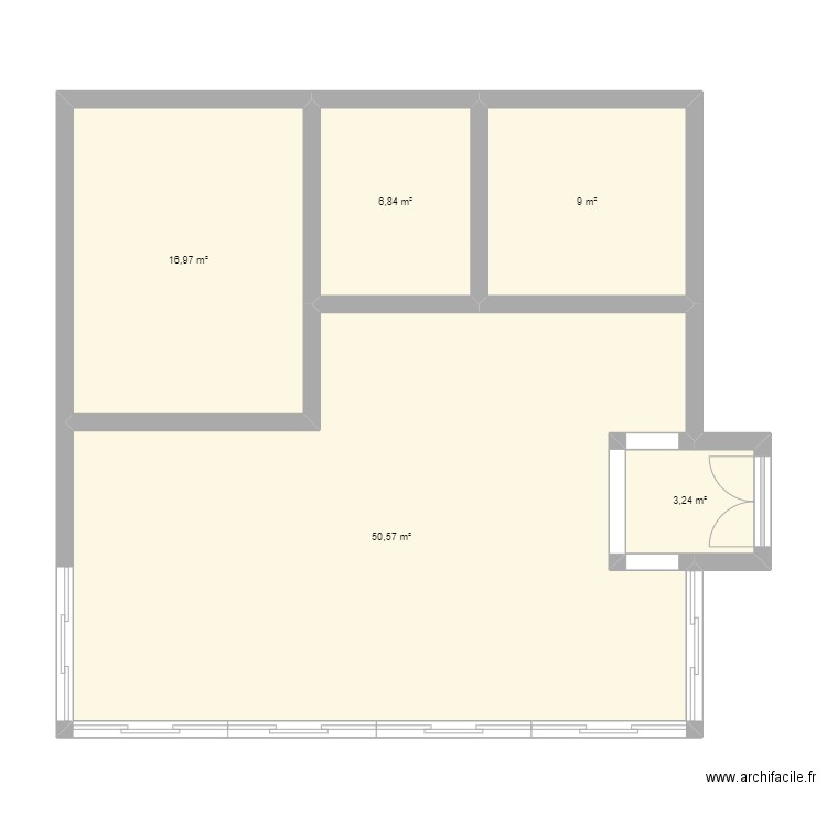 Maison Carré entrée Japonaise. Plan de 0 pièce et 0 m2