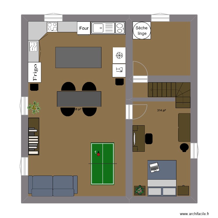 plant de maison. Plan de 2 pièces et 81 m2