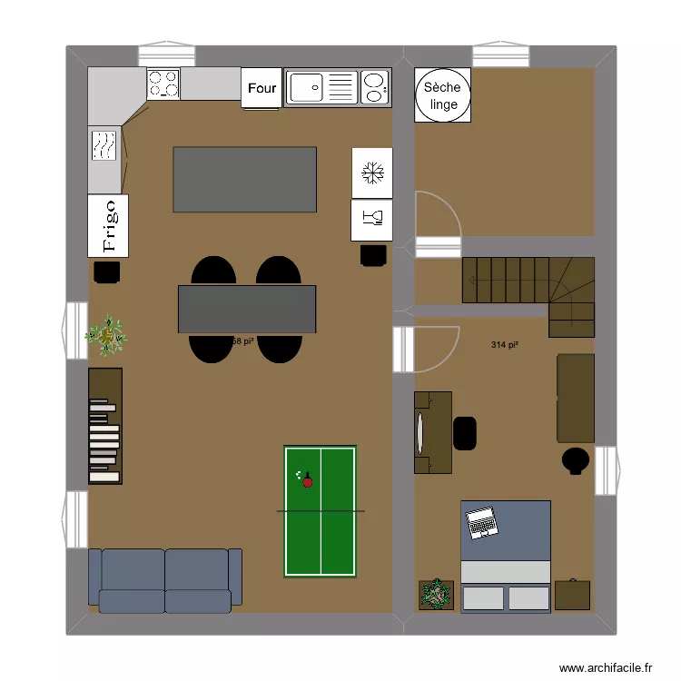 plant de maison. Plan de 2 pièces et 81 m²