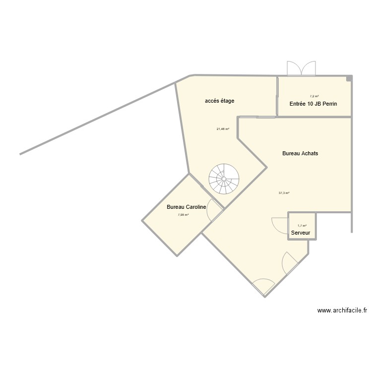 Accueil_projection 1. Plan de 6 pièces et 76 m2