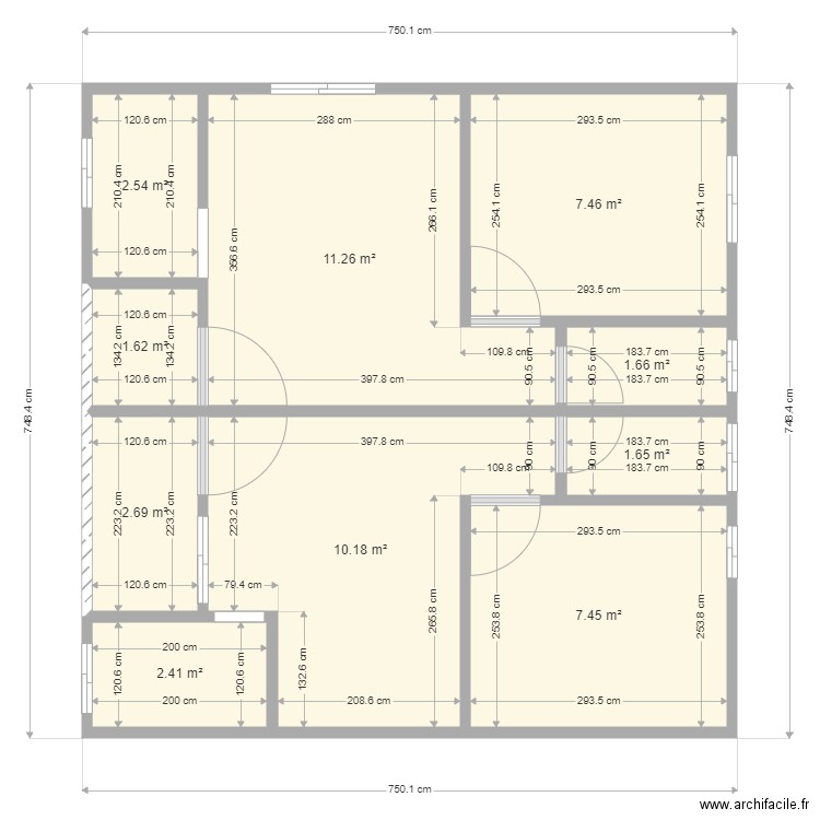 double studio pour akak 2. Plan de 10 pièces et 49 m2