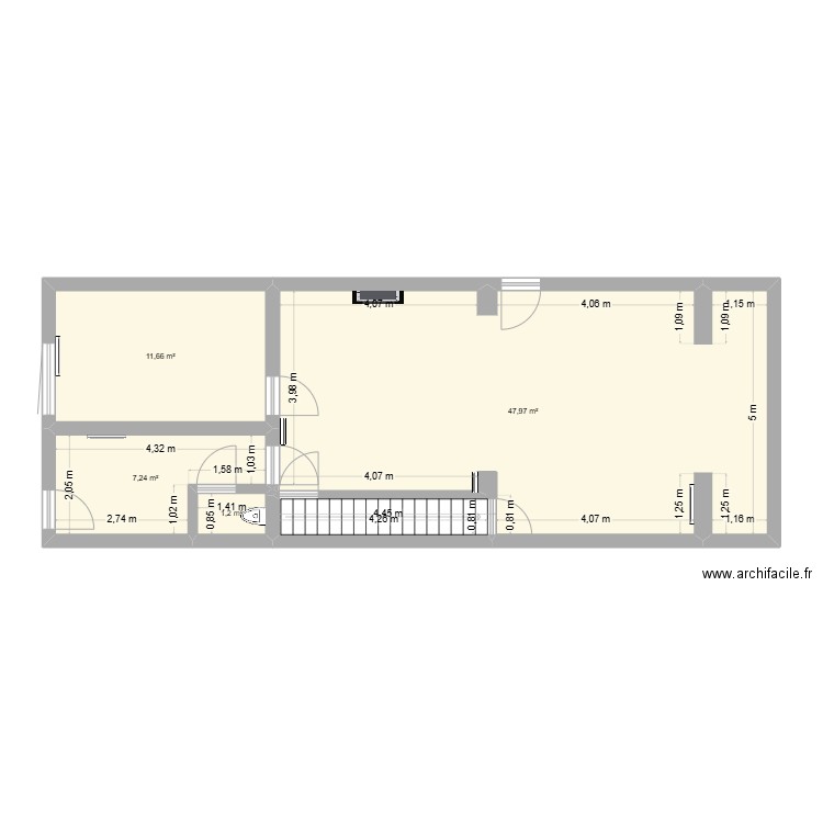 105. Plan de 4 pièces et 68 m2