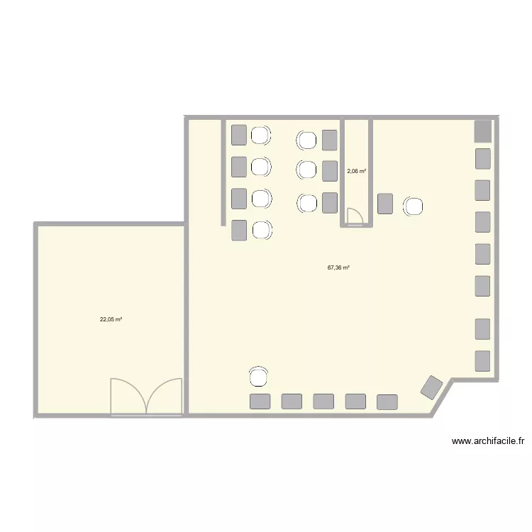 Aménagement salle de jeu cercle. Plan de 3 et 91 m² Aménagement salle de jeu cercle. Plan de 3 et 91 m²