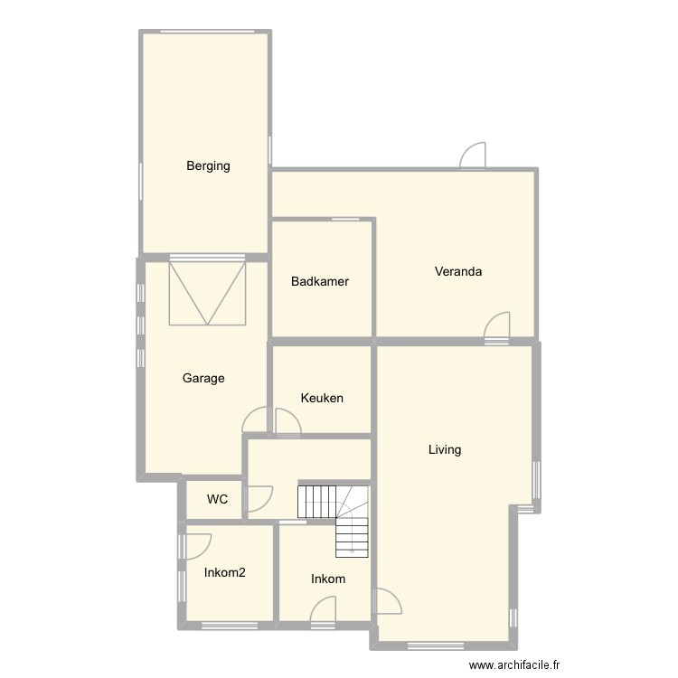 Avelgem Brugstraat 4 benedenverdieping. Plan de 8 pièces et 176 m2
