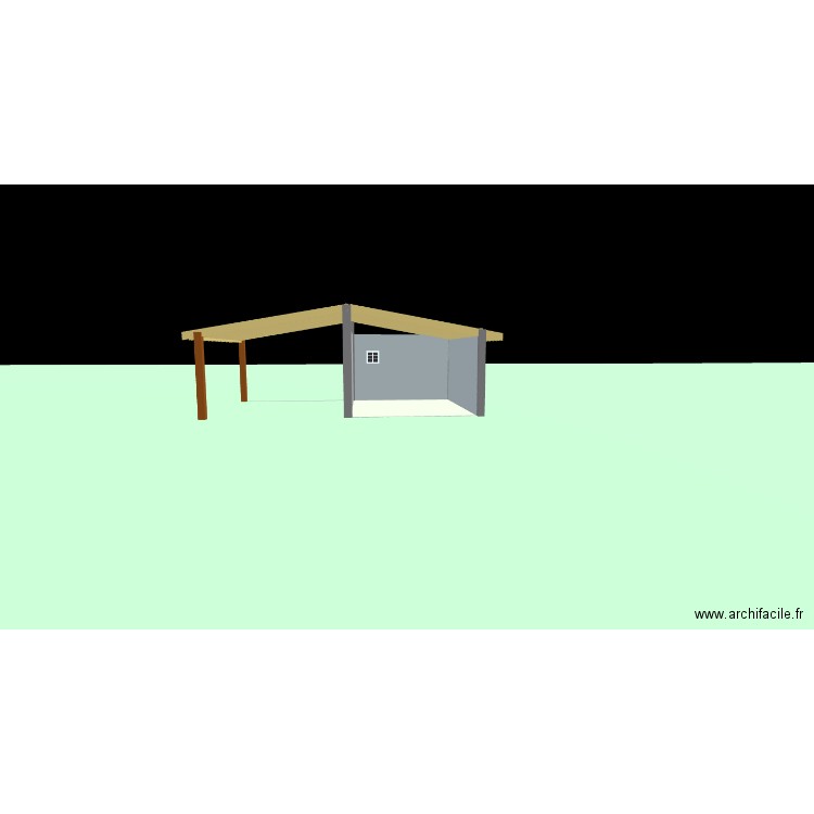 bungalow fini. Plan de 1 pièce et 18 m2