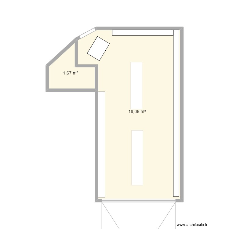 Plan 1. Plan de 2 pièces et 20 m2