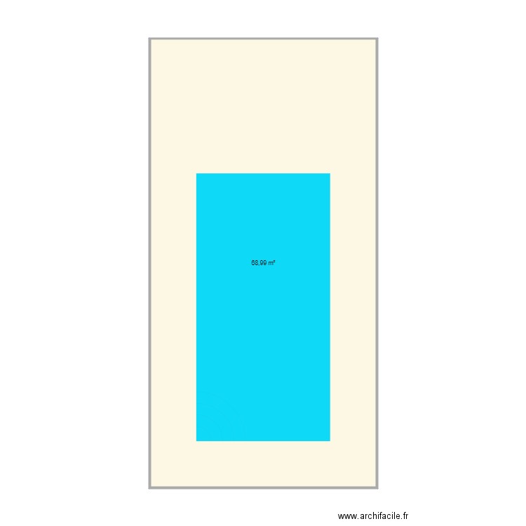 Piscine 01. Plan de 1 pièce et 69 m2
