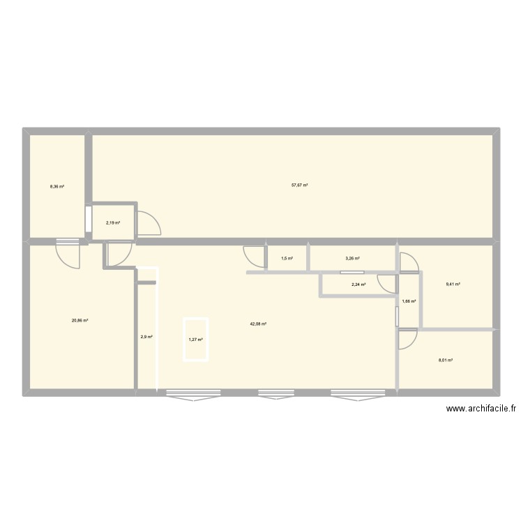 marche 3 appart. Plan de 13 pièces et 163 m2