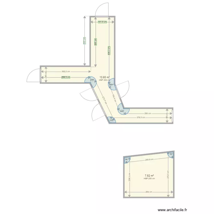 GAUDUFFE COULOIR. Plan de 2 Pièces et 21 m²