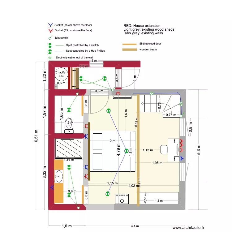 Renovation Annexe V3. Plan de 2 pièces et 29 m² Renovation Annexe V3. Plan de 2 pièces et 29 m²