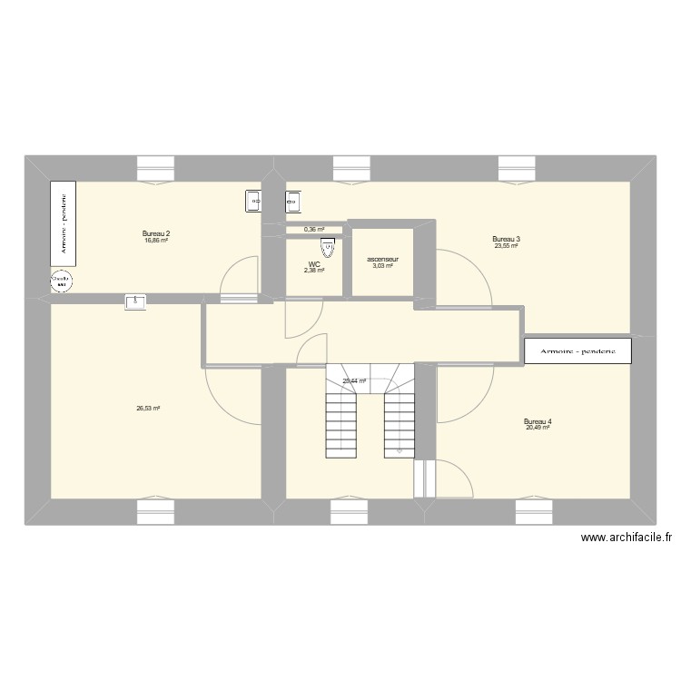 Villa Bleu 1er étage. Plan de 8 pièces et 119 m2