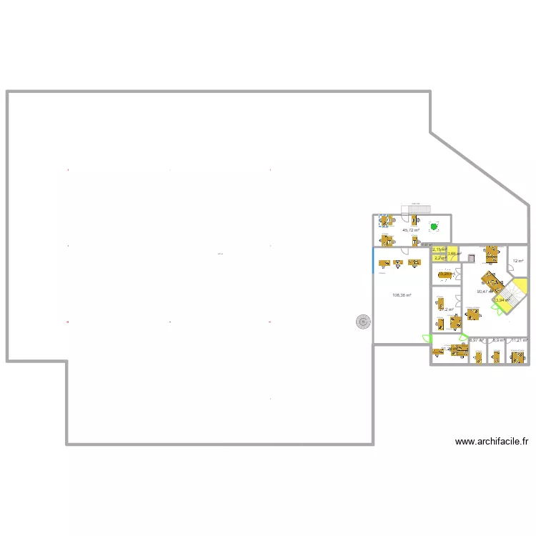 OHM R+1 disposition des tables. Plan de 