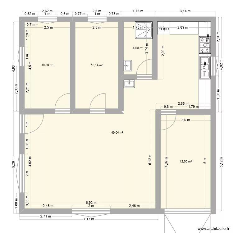 MaisonLArba3. Plan de 5  et 87 m²
