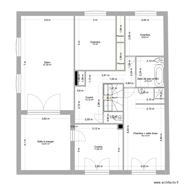 Charly V0. Plan de 16 pièces et 115 m2