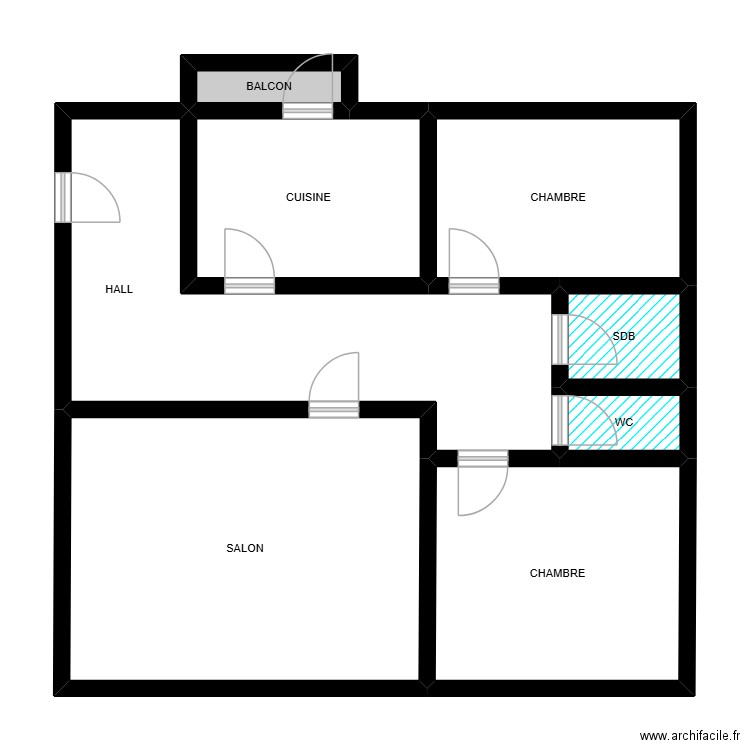 REYERS 103. Plan de 8 pièces et 83 m2