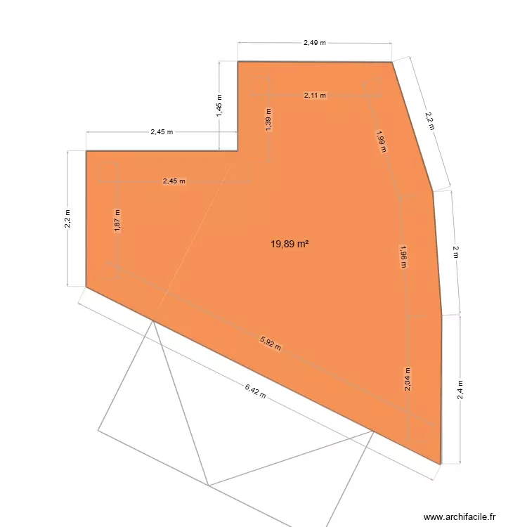 Garage Last. Plan de 1 Pièce et 20 m² Garage Last. Plan de 1 Pièce et 20 m²