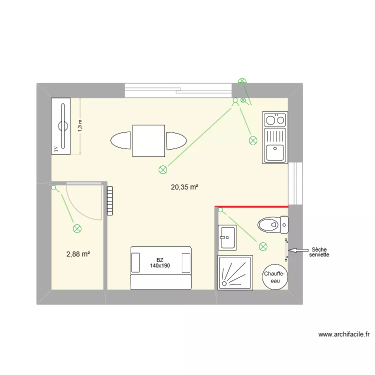 Fanie eclairage. Plan de 