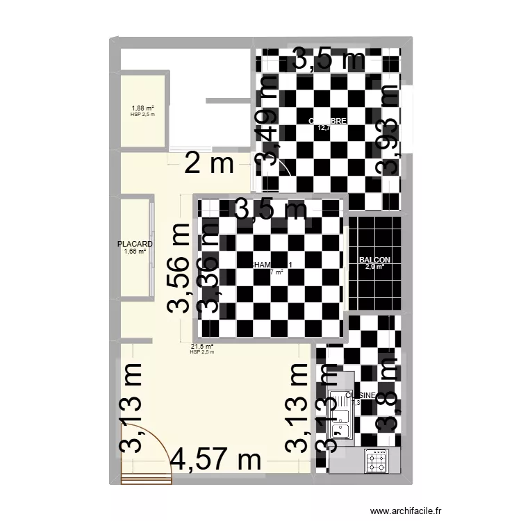PLAN 1. Plan de 7  et 60 m²