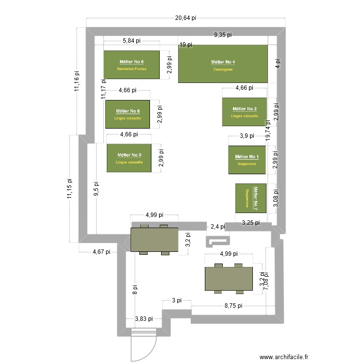 METIERS. Plan de 0 pièce et 0 m2