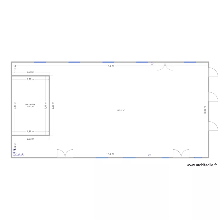 SALLE LOUCHES ECHELLE. Plan de 