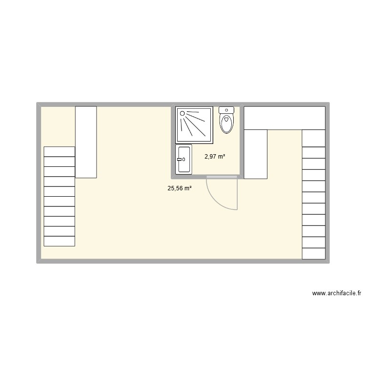 GTELEC. Plan de 2 pièces et 29 m2