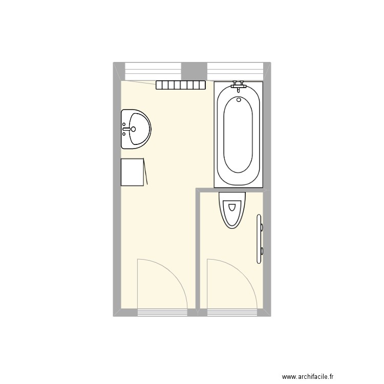 COLSON SDB. Plan de 2 pièces et 6 m2