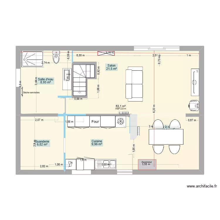 Tony sous-sol sans cotations. Plan de 