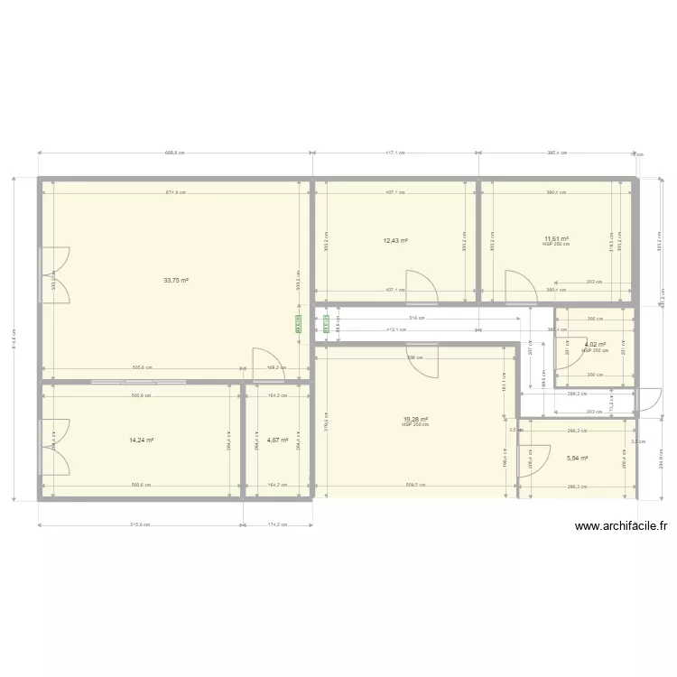 apparte. Plan de 8  et 106 m²