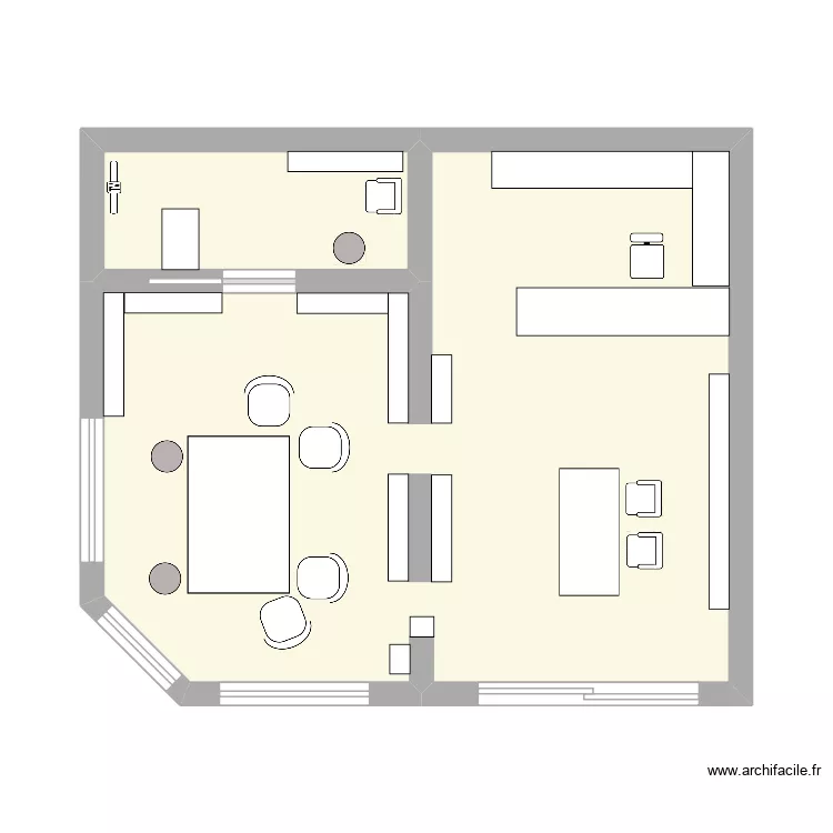 magasin. Plan de 2  et 37 m²