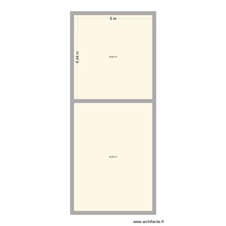 SOCIO CULTUREL. Plan de 2 pièces et 88 m²