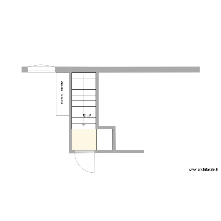 90 rochelois vestibule. Plan de 1 pièce et 5 m2