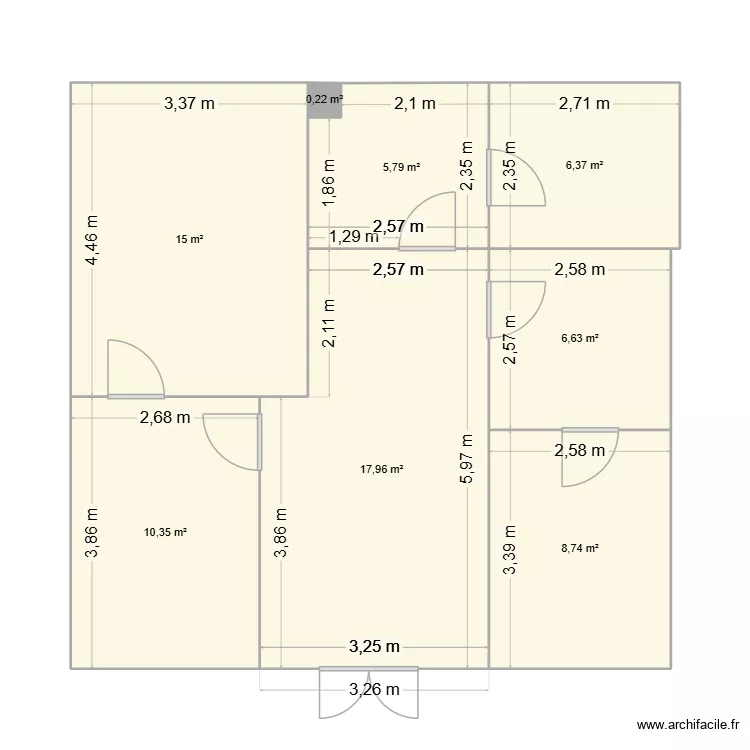 Marsens 2026. Plan de 8  et 71 m²