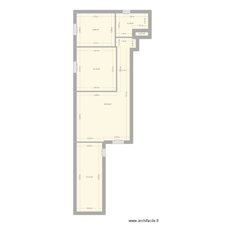 MARTIN (Melle FINO). Plan de 6 pièces et 66 m2
